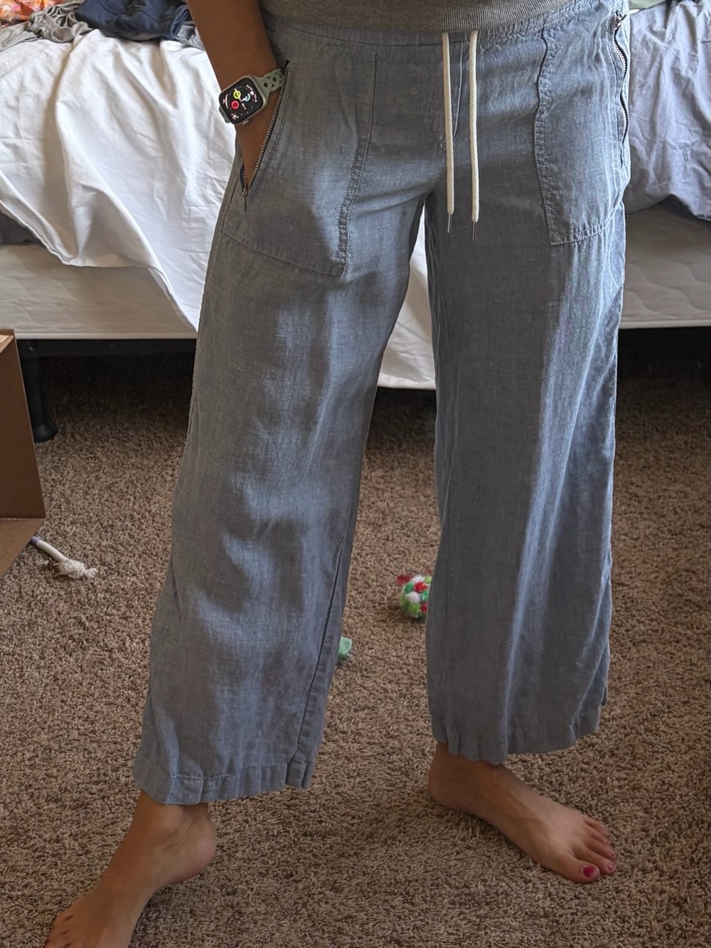 Linen Athleta Summer Pants in Chambray - Picture 4 of 7